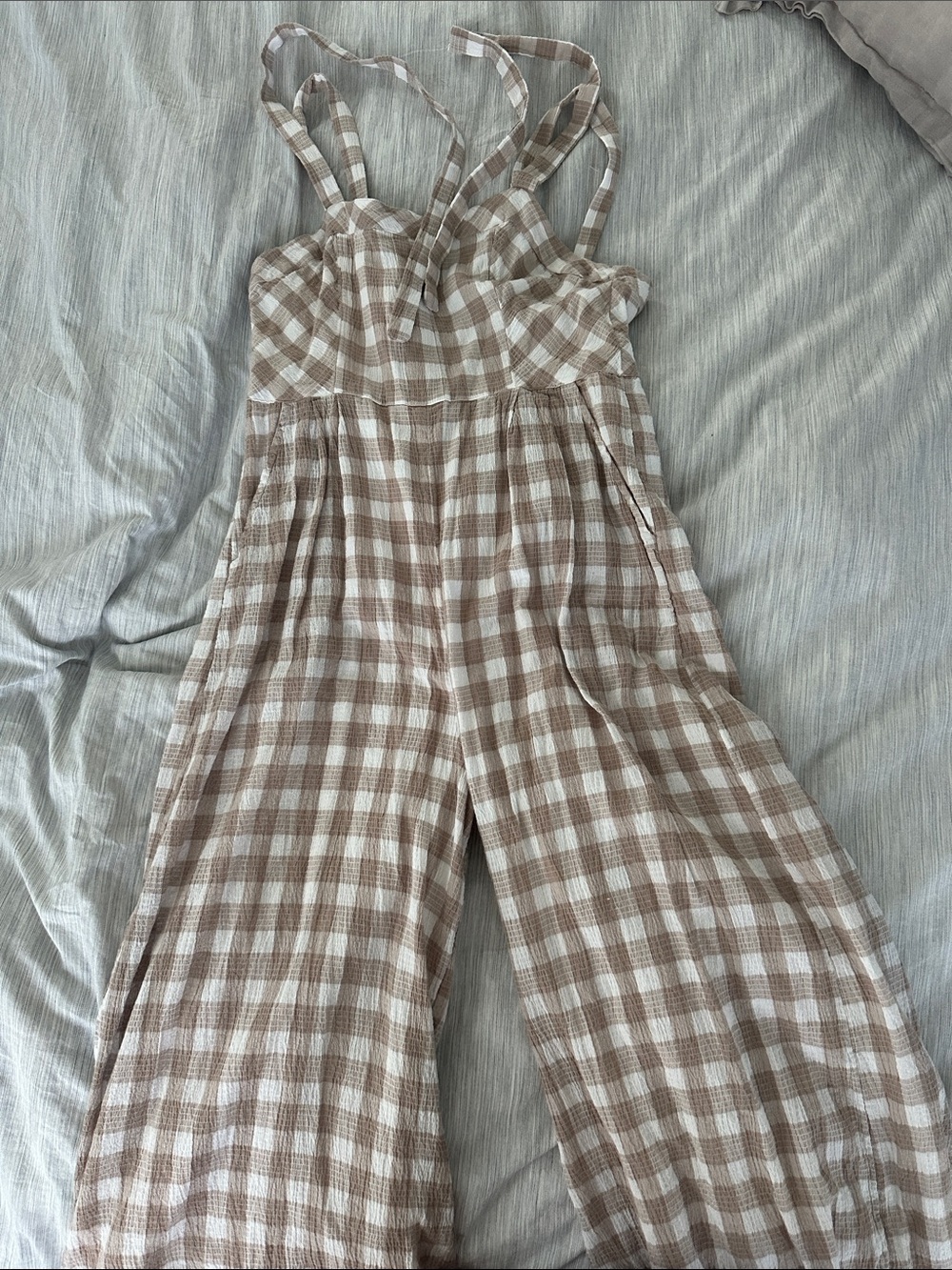 Free People Gingham Jumpsuit